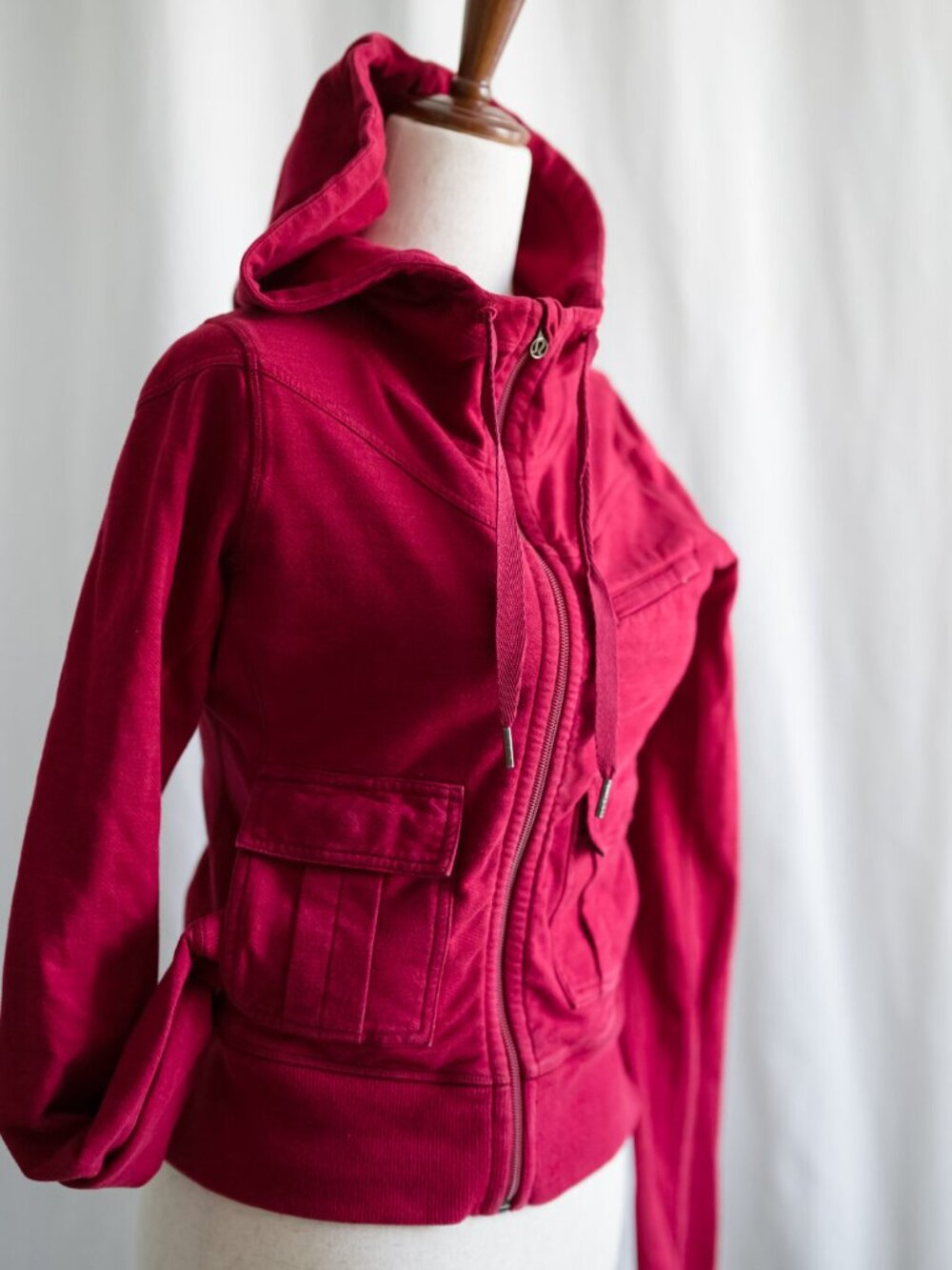 Lululemon Burgundy Terry Hooded Zip Jacket XS